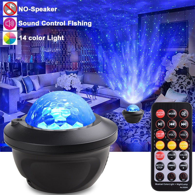 Led  Starry Sky Star Galaxy Projector Night Light Built-in Bluetooth-Speaker For Home Bedroom Decoration Child Kids Present